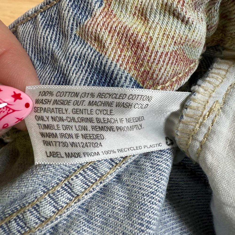 Wild Fable Jeans Women's Blue Floral Denim Light Wash Straight Relaxed Fit -‎ 00 - Picture 10 of 14
